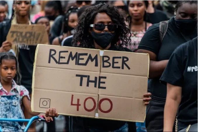 Hundreds of protesters March through Brixton to mark Afrikan Emancipation Day